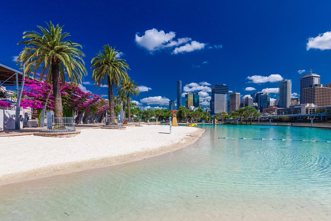 The Brisbane City skyline.