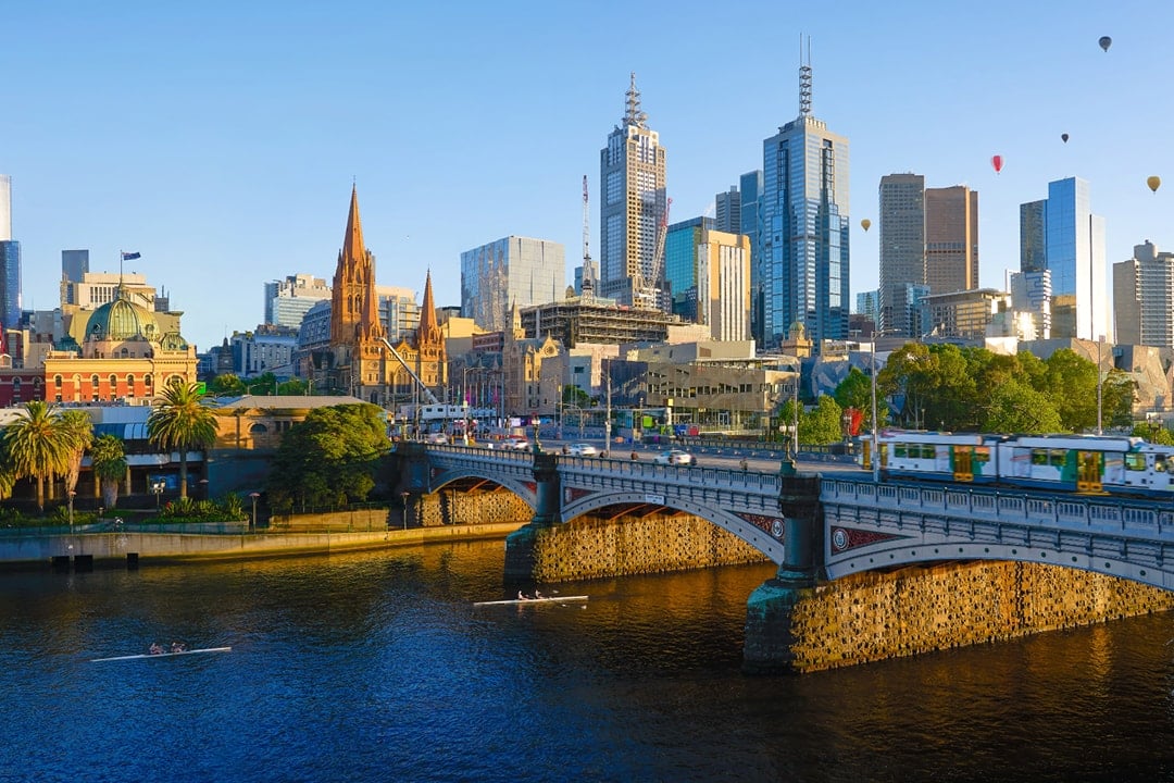 A bridge in downtown Melbourne City.