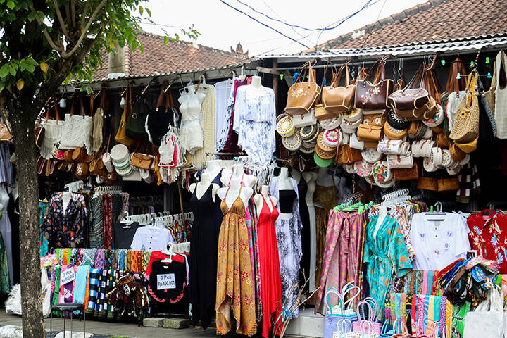 Sukawati market.  Handicraft souvenirs, clothes and bags and various kinds of Balinese handmade knick-knacks