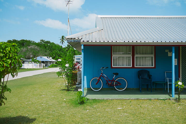 Bike outside a home on Home Island