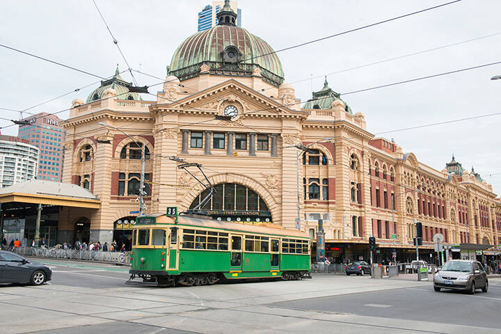 City Circle Tram at Flinders st Station, Melbourne