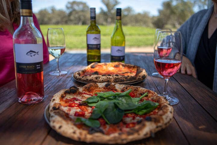 Woodfired pizza and wine at Upper Reach Winery, Swan Valley 