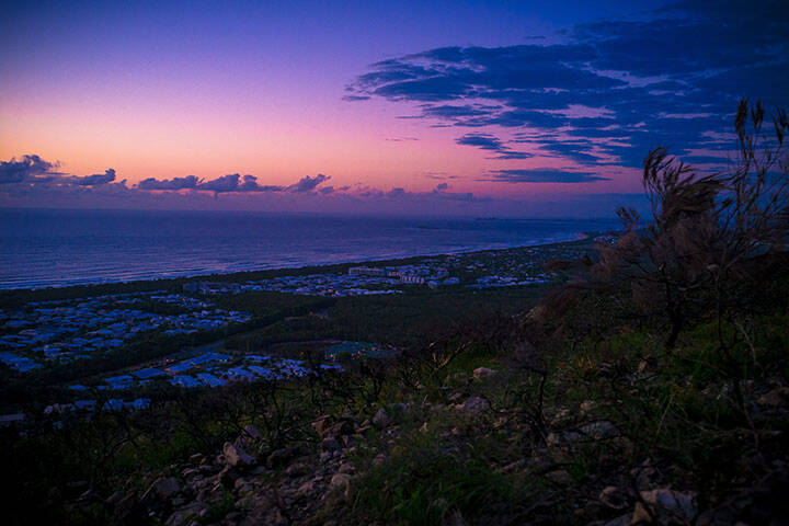 Sunrise at the top of Mount Coolum 