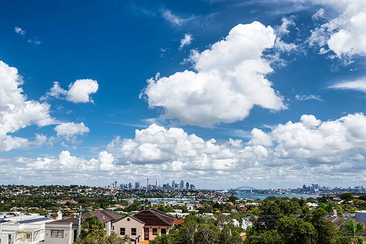 Panoramic views of Sydney from Dudley Page Reserve 