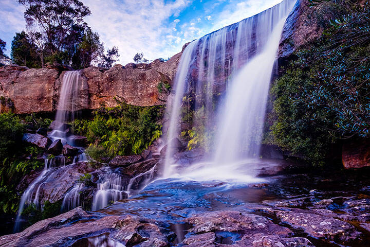 Maddens Falls under Blue Sky in Dharawal National Park