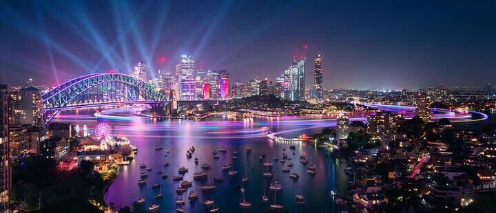 Vivid lights over Sydney Harbour