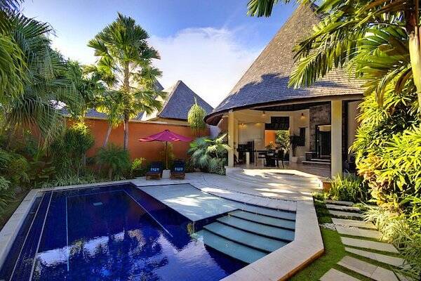 Private pool and garden area at The Kunja, Bali