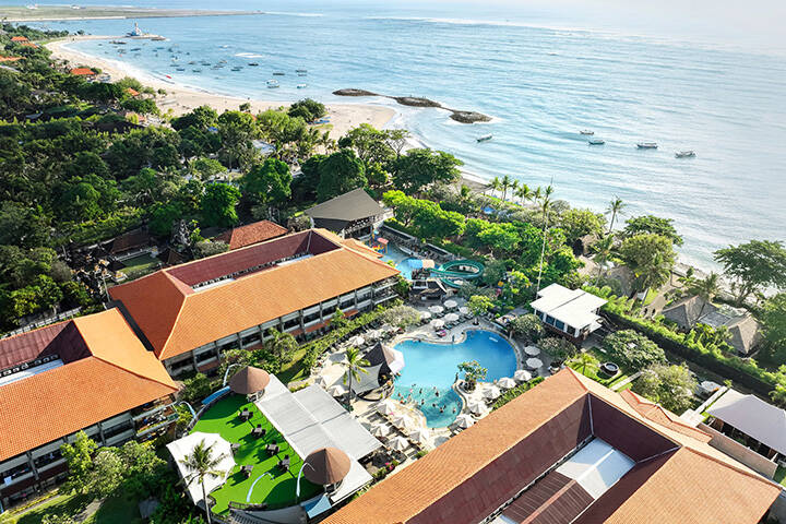 Aerial view of Bali Dynasty Resort in Kuta 
